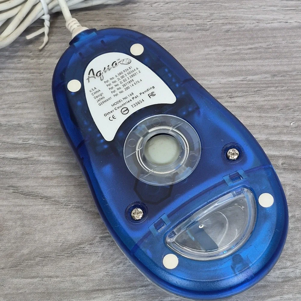 Aqua D168 Liquid Filled Computer Mouse Floating M Blue Retro PC IndyMac Bank CA
